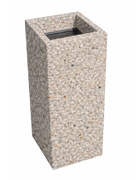 CENERIERA RETTANGOLARE IN CALCESTRUZZO COLORE GRIGIO SABBIATO PER ESTERNO - cm 35x35x70h - Conforme ai CAM