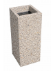CENERIERA RETTANGOLARE IN CALCESTRUZZO COLORE GRIGIO SABBIATO PER ESTERNO - cm 35x35x70h - Conforme ai CAM