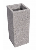 CENERIERA RETTANGOLARE IN CALCESTRUZZO COLORE BIANCO SABBIATO PER ESTERNO - cm 35x35x70h - Conforme ai CAM