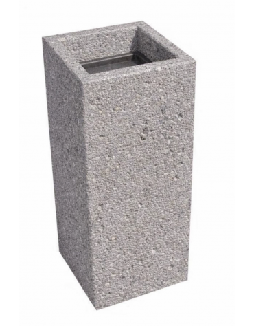 CENERIERA RETTANGOLARE IN CALCESTRUZZO COLORE BIANCO SABBIATO PER ESTERNO - cm 35x35x70h - Conforme ai CAM