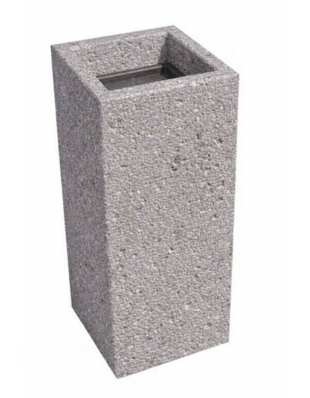 CENERIERA RETTANGOLARE IN CALCESTRUZZO COLORE BIANCO SABBIATO PER ESTERNO - cm 35x35x70h - Conforme ai CAM