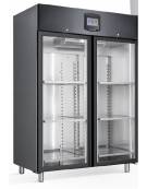 ARMADIO FRIGO STAGIONATURA FORMAGGI 1400 LT COLORE NERO - DOPPIA PORTA IN VETRO - TEMPERATURA +6°C +30°C - CM 143,8X86,5X208H