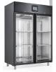 ARMADIO FRIGO STAGIONATURA FORMAGGI 1400 LT COLORE NERO - DOPPIA PORTA IN VETRO - TEMPERATURA +6°C +30°C - CM 143,8X86,5X208H