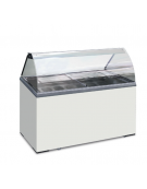 Vetrina per gelato statica - 7 vaschette inox (non incluse) - Lt. 381 - temp. -13°/- 23°C - Classe A - cm 130,5x63,5x124h