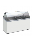 Vetrina per gelato statica - 8 vaschette inox (non incluse) - Lt. 467 - temp. -13°/- 23°C - Classe A - cm 155,5x63,5x124h