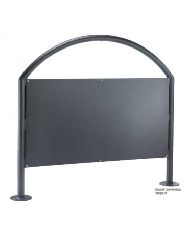 Barriera para pedonale con pannello pubblicitario in acciaio zincato - Da tassella o interrare - cm 120x110/131h