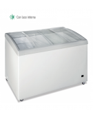 Congelatore statico a pozzo con vetro curvo inclinato e luce interna - lt 368 - temperatura -24°/-12° C - cm 122,5x65x83h