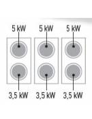 Cucina a induzione su vano aperto - N° 6 zone di cottura ( N° 3 da Kw 5 e N° 3 da Kw 3,5 ) - cm 120x72x85,4h - Trifase