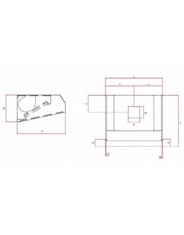 Cappa snack professionale a parete inox AISI 430 ecologica a Carboni attivi con motore elettoaspiratore cm 100x90x60h