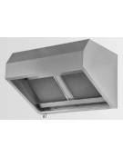 Cappa snack professionale a parete inox AISI 430 ecologica a Carboni attivi con motore elettoaspiratore cm 200x90x60h