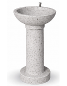 FONTANA IN CALCESTRUZZO CEMENTO COLORE GRIGIO PIETRA - CON RUBINETTO TEMPORIZZATO - cm Ø52x92h - Conforme ai CAM