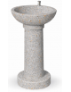 FONTANA IN CALCESTRUZZO CEMENTO COLORE GRIGIO TRAVERTINO - CON RUBINETTO TEMPORIZZATO - cm Ø52x92h - Conforme ai CAM