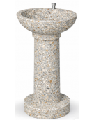 FONTANA IN CALCESTRUZZO CEMENTO COLORE GRIGIO SABBIATO - CON RUBINETTO TEMPORIZZATO - cm Ø52x92h - Conforme ai CAM