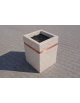 Ceneriera Quadrata in Cemento – Design Elegante con Inserto Zincato - Colore Bianco Travertino - cm 50x50x70h - Conforme ai CAM