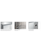Tavolo refrigerato 3 ante in acciaio inox AISI 304, con porte vetro - ventilato +2°/+8°C - Classe C - cm 179,5x70x86h
