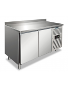 Tavolo congelatore negativo inox 2 porte con alzatina, ventilato -18°/-22°C - Classe D - cm 136x70x96h