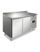 Tavolo congelatore negativo inox 2 porte con alzatina, ventilato -18°/-22°C - Classe D - cm 136x70x96h