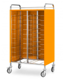 CARRELLO PORTAVASSOI GUIDE UNIVERSALI - Capacità 22 vassoi - Pannellature tre lati smontabili in AISI 430 - mm 975x615x1660 h