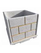 Fioriera quadrata in cemento calcestruzzo effetto muro per esterno - colore Grigio pietra - cm 100x100x100h - Conforme ai CAM