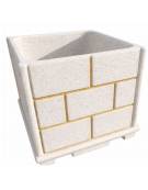 Fioriera quadrata in cemento calcestruzzo effetto muro per esterno - colore Bianco pietra - cm 100x100x100h