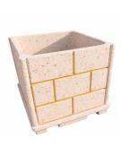 Fioriera quadrata in cemento calcestruzzo effetto muro per esterno - colore Bianco travertino - cm 100x100x100h