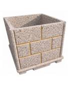 Fioriera quadrata in cemento calcestruzzo effetto muro per esterno - colore Grigio sabbiato - cm 100x100x100h
