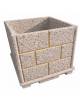 Fioriera quadrata in cemento calcestruzzo effetto muro per esterno -colore Grigio sabbiato - cm 100x100x100h - Conforme ai CAM