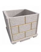 Fioriera quadrata in cemento calcestruzzo effetto muro per esterno - colore Bianco sabbiato - cm 100x100x100h