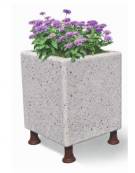 Fioriera quadrata in cemento calcestruzzo colore Grigio pietra - con sostegni autolivellanti - cm 60x60x80h - Conforme ai CAM