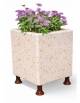 Fioriera quadrata in cemento calcestruzzo colore Bianco travertino - sostegni autolivellanti - cm 60x60x80h - Conforme ai CAM