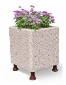 Fioriera quadrata in cemento calcestruzzo colore Grigio sabbiato - con sostegni autolivellanti - cm 60x60x80h - Conforme ai CAM