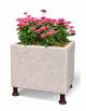 Fioriera quadrata in cemento calcestruzzo colore Grigio travertino - sostegni autolivellanti - cm 80x80x80h - Conforme ai CAM