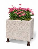 Fioriera quadrata in cemento calcestruzzo colore Grigio sabbiato - con sostegni autolivellanti - cm 80x80x80h - Conforme ai CAM