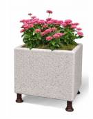 Fioriera quadrata in cemento calcestruzzo colore Bianco sabbiato - con sostegni autolivellanti - cm 80x80x80h - Conforme ai CAM
