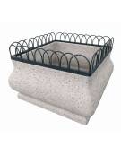 Fioriera quadrata in cemento calcestruzzo - colore Bianco sabbiato - struttura decorativa in acciaio - cm 150x150x100h - CAM