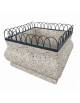 Fioriera quadrata in cemento calcestruzzo - colore Grigio sabbiato - struttura decorativa in acciaio - cm 150x150x100h - CAM
