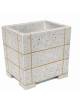 Fioriera quadrata in cemento calcestruzzo con scannellature - colore Grigio pietra - cm 60x60x70h
