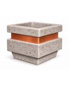 Fioriera quadrata in cemento calcestruzzo per esterno cm 60x60x65h - colore Bianco sabbiato - Conforme ai CAM