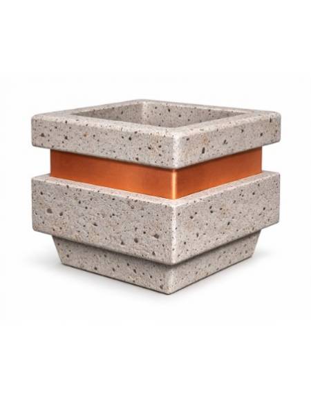 Fioriera quadrata in cemento calcestruzzo per esterno cm 60x60x65h - colore Bianco sabbiato - Conforme ai CAM