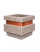 Fioriera quadrata in cemento calcestruzzo per esterno cm 60x60x65h - colore Grigio sabbiato