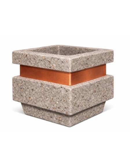 Fioriera quadrata in cemento calcestruzzo per esterno cm 60x60x65h - colore Grigio sabbiato - Conforme ai CAM