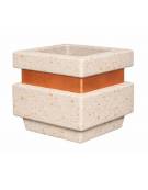 Fioriera quadrata in cemento calcestruzzo per esterno cm 60x60x65h - Colore bianco travertino - Conforme ai CAM