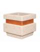 Fioriera quadrata in cemento calcestruzzo per esterno cm 60x60x65h - Colore bianco travertino - Conforme ai CAM