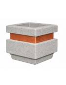 Fioriera quadrata in cemento calcestruzzo per esterno cm 60x60x65h - colore Grigio pietra - Conforme ai CAM