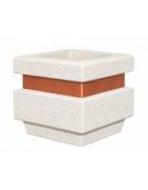 Fioriera quadrata in cemento calcestruzzo per esterno cm 60x60x65h - colore Bianco pietra - Conforme ai CAM