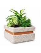 Fioriera quadrata in cemento calcestruzzo per esterno cm 90x90x65h - colore Grigio sabbiato