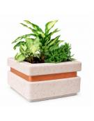 Fioriera quadrata in cemento calcestruzzo per esterno cm 90x90x65h - colore Bianco travertino