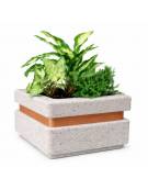 Fioriera quadrata in cemento calcestruzzo per esterno cm 90x90x65h - colore Bianco sabbiato