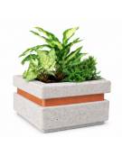 Fioriera quadrata in cemento calcestruzzo per esterno cm 90x90x65h - colore Grigio pietra
