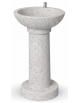 FONTANA IN CALCESTRUZZO CEMENTO COLORE BIANCO SABBIATO - CON RUBINETTO TEMPORIZZATO - cm Ø52x92h - Conforme ai CAM